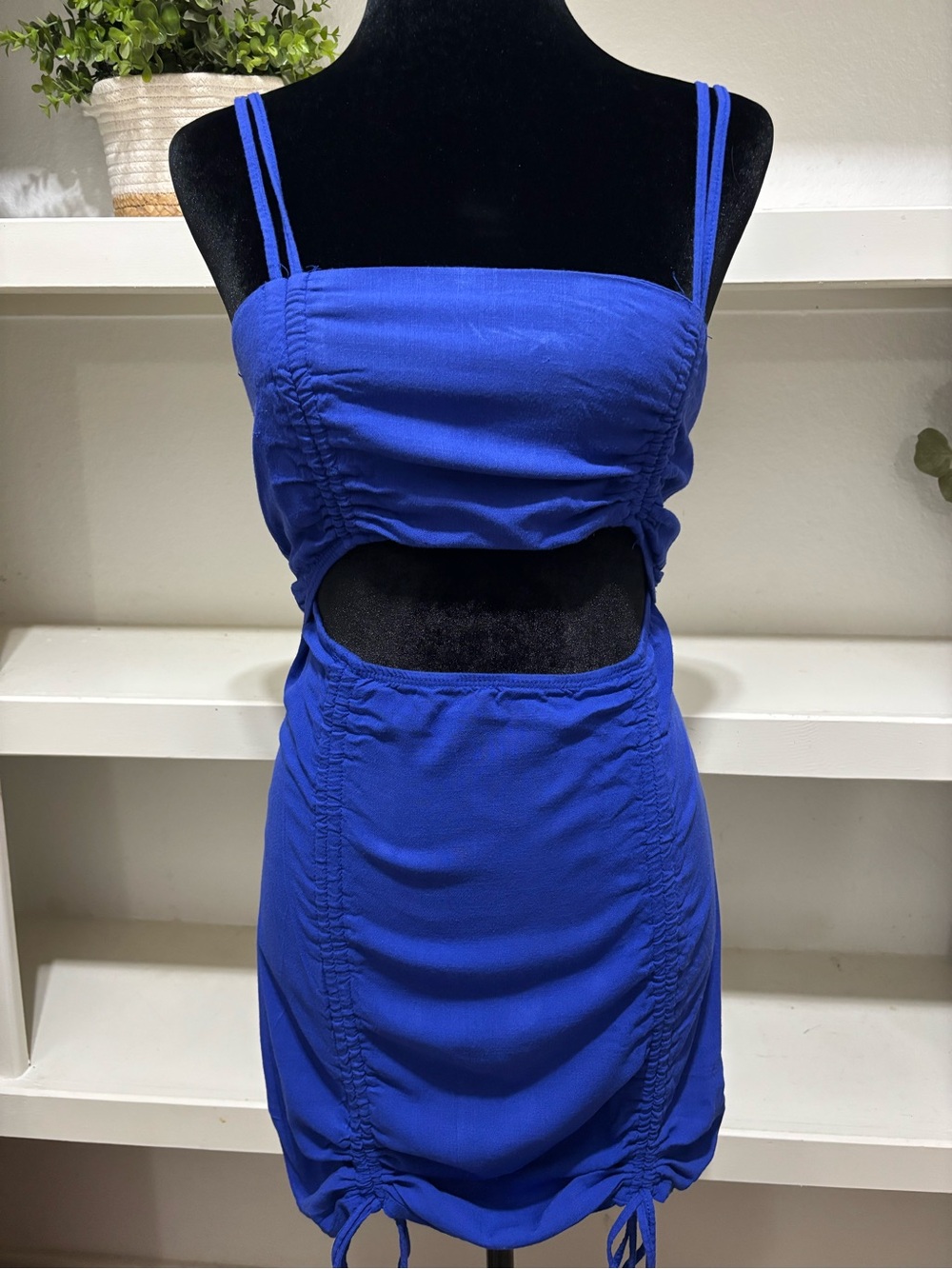 wild fable Cobalt Blue Cutout Mini Dress with Double Spaghetti Straps